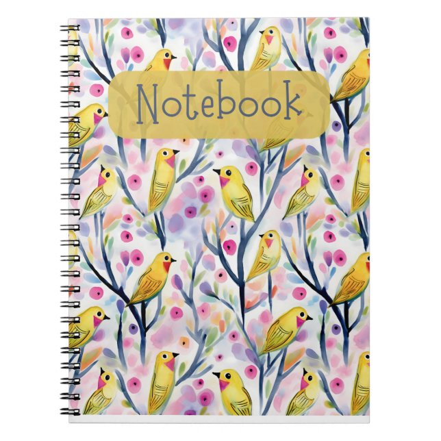 Yellow Birds Notebook Notizblock (Vorderseite)