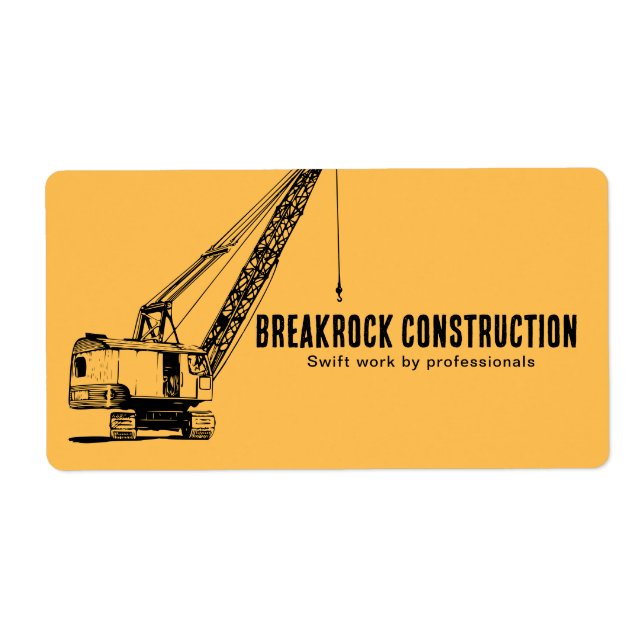 Yellow Black Crane Illustrative Style Construction (Vorne)