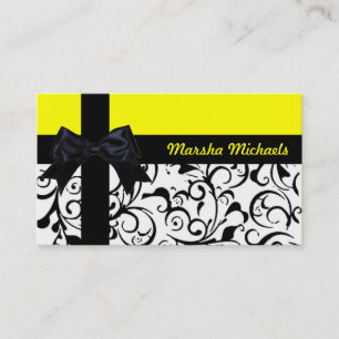 Yellow Black Damask Band benutzerdefinierte Visite Visitenkarte