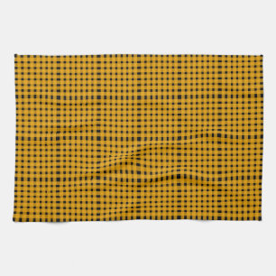Yellow Black Gingham Pattern Geschirrtuch
