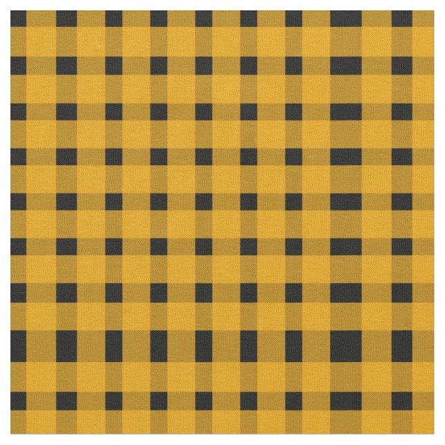 Yellow Black Gingham Pattern Stoff (Nahaufnahme)