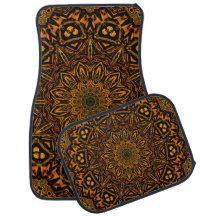 Yellow Black Golden Verziert Mandala