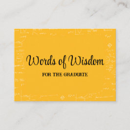 Yellow Black Graduate Words of Wisdom Advice Begleitkarte