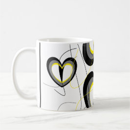 Yellow&Black Herz-Tasse Tasse