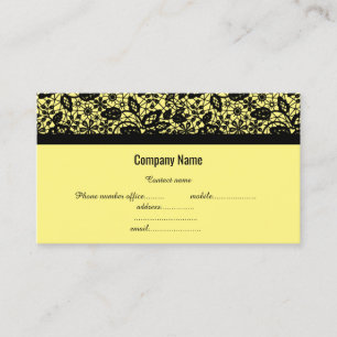 YELLOW BLACK LACE COMPANY BUSINESS CARD VISITENKARTE
