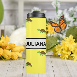 Yellow Black Modern Turtle Tumbler Thermosbecher
