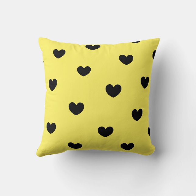 Yellow Black Niedlich Cosy Moderne Romantische Her Kissen (Rückseite)