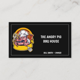 Yellow Black Pig Barbecue Schweinekarte Visitenkarte