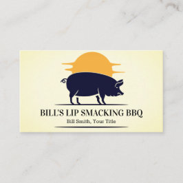 Yellow Black Pig Barbecue Schweinekarte Visitenkarte