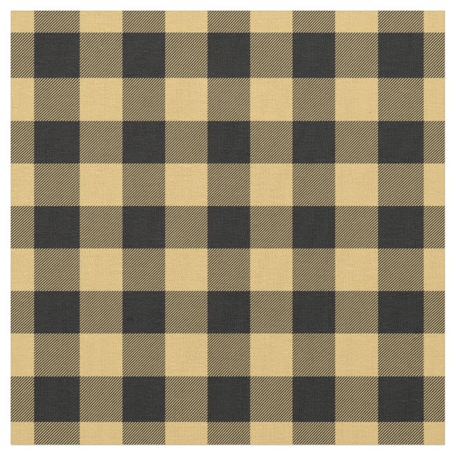 Yellow & Black Plaid Gingham Stoff (Nahaufnahme)