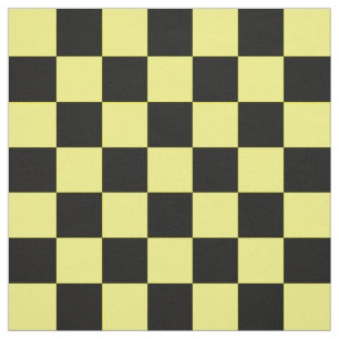 Yellow Black Schachbrett Pattern Textil Stoff