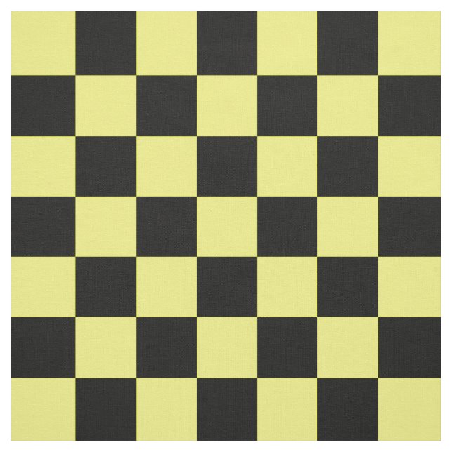 Yellow Black Schachbrett Pattern Textil Stoff (Muster)