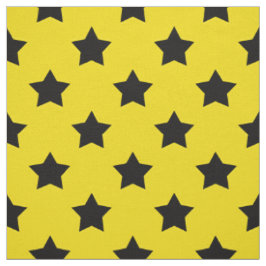 Yellow Black Stars Muster dekorativ Textil Stoff