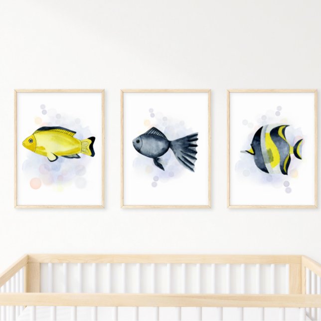 Yellow Black Tropical Fish Ocean Theme Poster (Von Creator hochgeladen)