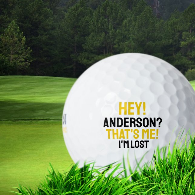 Yellow Black Typografy Funny Love Golf Ball (Von Creator hochgeladen)