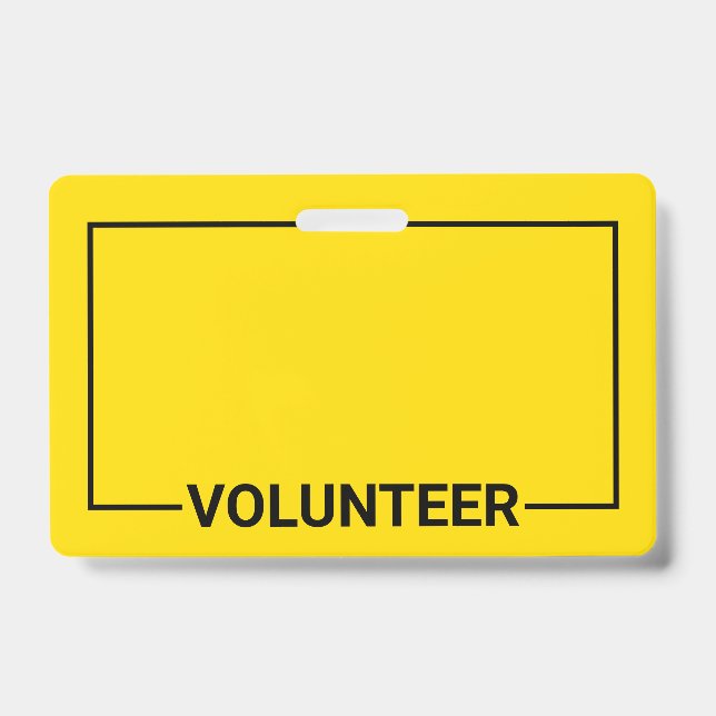 Yellow Blank Volunteer Ausweis (Vorderseite)