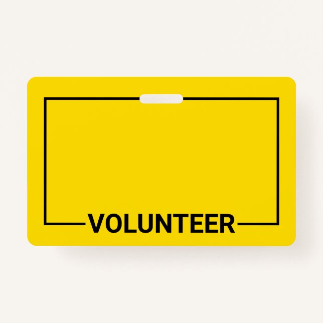 Yellow Blank Volunteer Ausweis (Vorderseite)