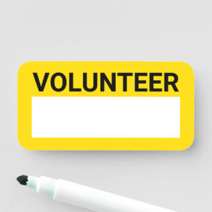 Yellow Blank Volunteer Namensschild