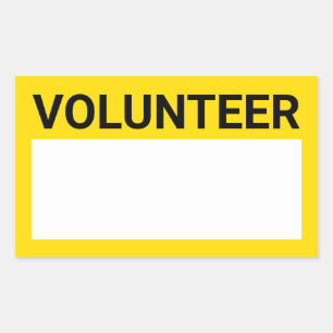 Yellow Blank Volunteer Rechteckiger Aufkleber