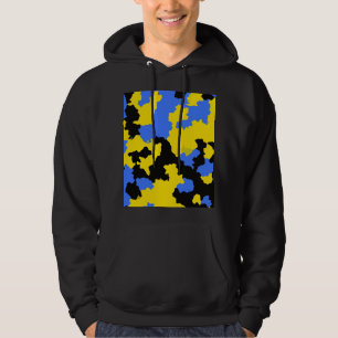 Yellow Blue Black Abstract Design Hoodie