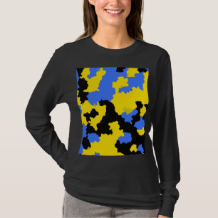 Yellow Blue Black Abstract Design T-Shirt
