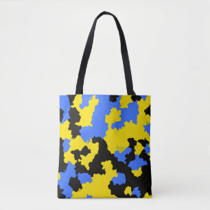 Yellow Blue Black Abstract Design Tasche