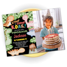 Yellow Blue Black Dinosaurier Geburtstag mit Foto