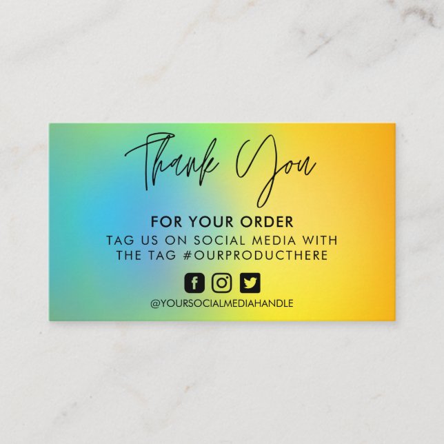 Yellow Blue Color Shift Business Card Visitenkarte (Vorderseite)