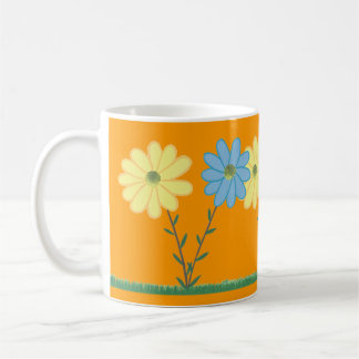 Yellow & Blue Daisy Flowers Custom Mugs Kaffeetasse