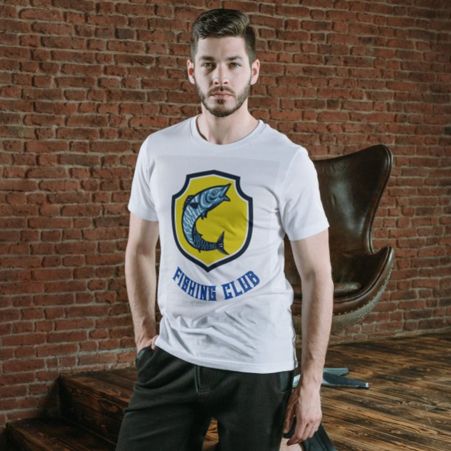 Yellow Blue Fishing Club T - Shirt (Von Creator hochgeladen)
