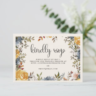 Yellow Blue Floral Wedding Kindly Antwort