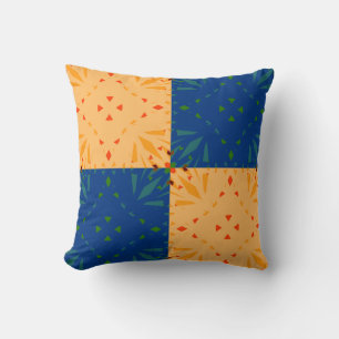 Yellow Blue Geometric Kinderzimmer Decor Patchwork Kissen
