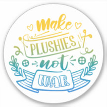 Yellow Blue Gradient Peace Zitat von Plush Makers