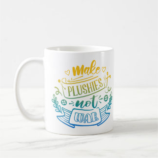 Yellow Blue Gradient Peace Zitat von Plush Makers Kaffeetasse
