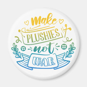 Yellow Blue Gradient Peace Zitat von Plush Makers Magnet