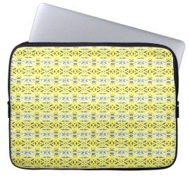 Yellow Blue Gray White Geometric Deko Pattern Laptopschutzhülle