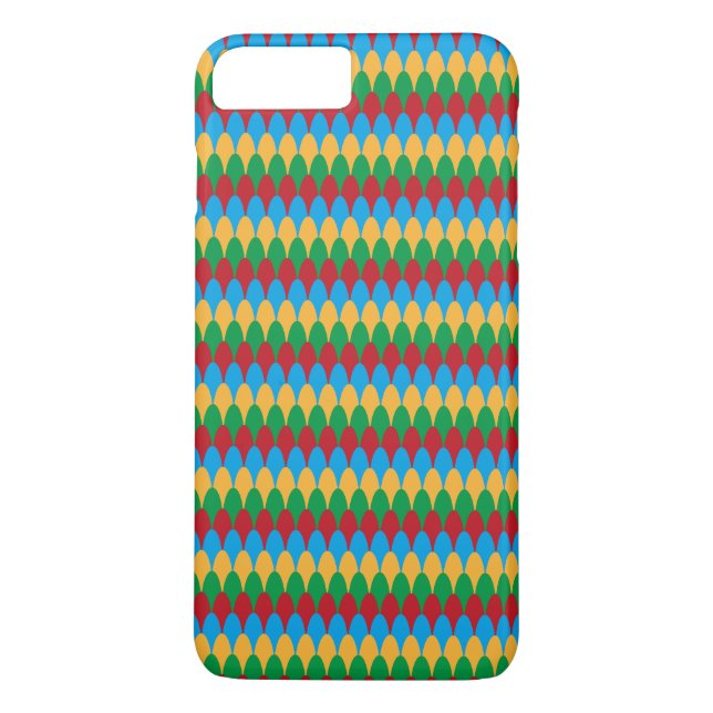 Yellow Blue Green & Red Geometric Scallops Case-Mate iPhone Hülle (Rückseite)