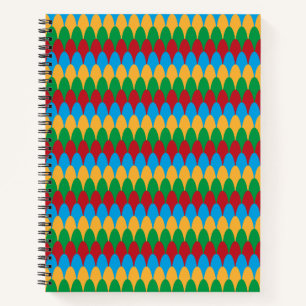 Yellow Blue Green & Red Geometric Scallops Notizbuch