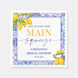Yellow Blue Main Squeeze Brautparty Lemon Serviette