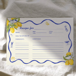 Yellow Blue Main Squeeze Brautparty Rezept Card Einladung