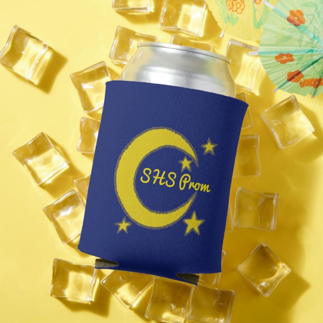Yellow Blue Night Sky Crescent Moden Stars Prom Dosenkühler (In Situ Sommer)