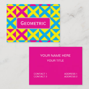 Yellow Blue Pink Square Geometrie Muster Visitenkarte