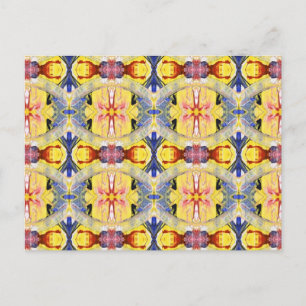 Yellow Blue Red Kaleidoskop Postkarte