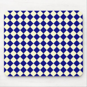 Yellow Blue Schachbrett Diamond Pattern Mousepad