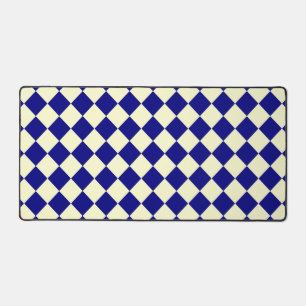 Yellow Blue Schachbrett Diamond Pattern Schreibtischunterlage