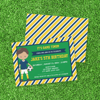 Yellow Blue Tan Football Einladung zum Geburtstag