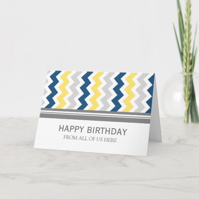 Yellow Blue Zickzack Business von der Unternehmens Karte (Vorderseite)