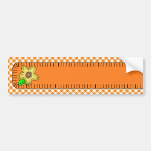 Yellow Blume Gingham Background Autoaufkleber