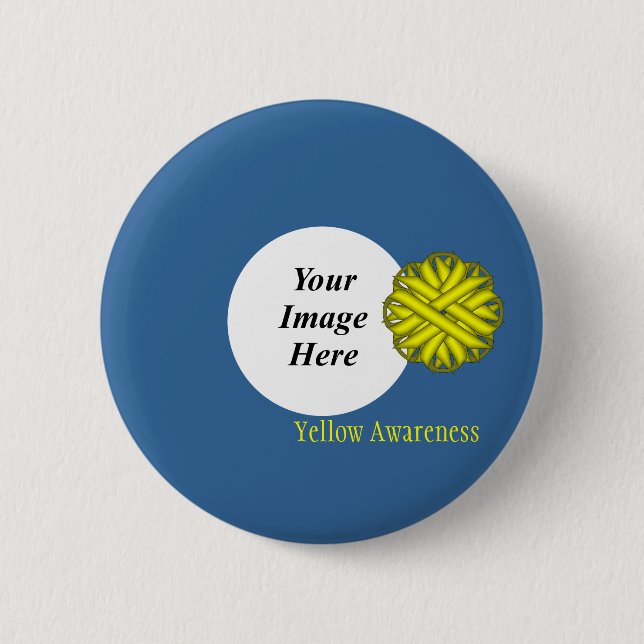 Yellow Blume Ribbon Template von Kenneth Yoncich Button (Vorderseite)