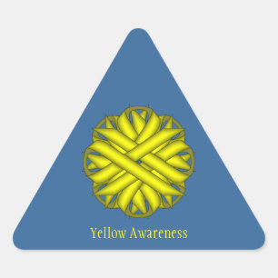 Yellow Blume Ribbon von Kenneth Yoncich Dreieckiger Aufkleber